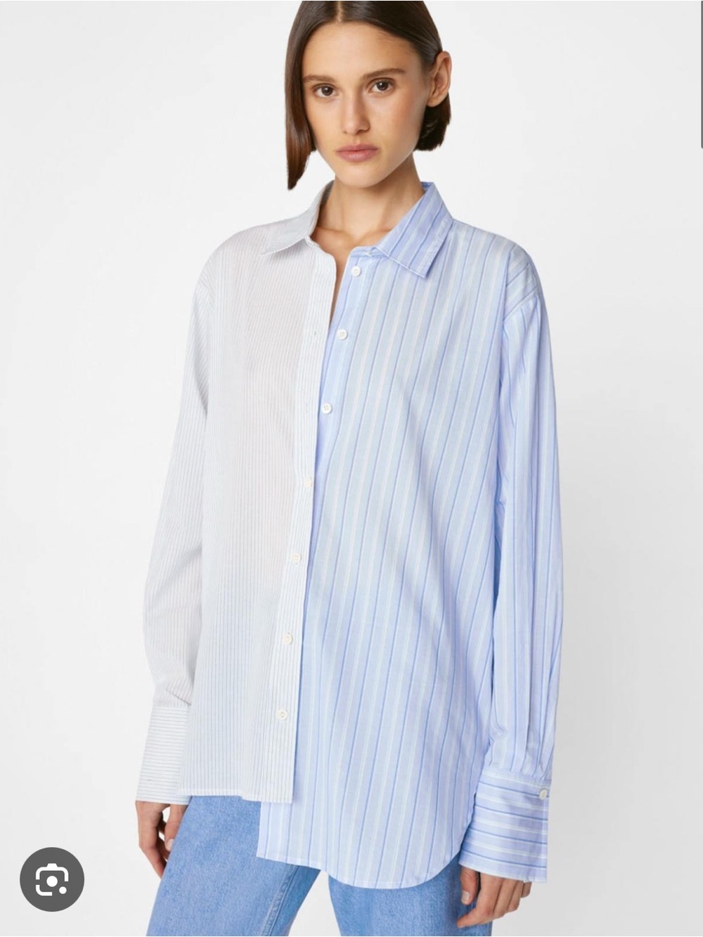 Frame Le Mix Button Down Striped Small